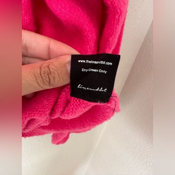 Line & Dot Julia Mock Neck Sweater Hot Pink Sz L - Picture 3 of 7